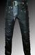 Designer Leather Pants Black Mens Leather Trousers Lacing New Leather Lining