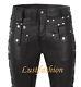 Designer Leather Pants Black Mens Leather Trousers Lacing New Lederhose Schwarz