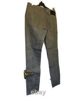 DIESEL Black Gold Grey 100% Cow leather Trouser W32 Made In Morocco