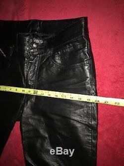 DIESEL Men's BLACK LEATHER PANTS size 30