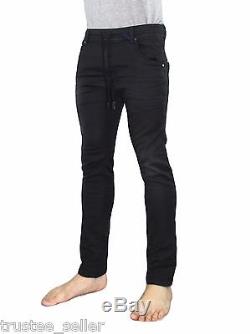DIESEL Men's Fashion Slim Skinny Krooley Ne 670M Black Sweat Jogg Jeans Pants