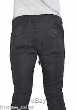 DIESEL Men's Fashion Slim Skinny Krooley Ne 670M Black Sweat Jogg Jeans Pants
