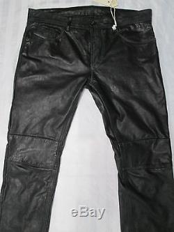 DIESEL Mens P-THAVAR-DEST PANTALONI Leather Trousers 00SDTY-0LAFP-900 Size 32x32
