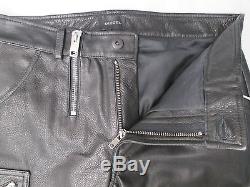 DIESEL Mens P-ZIPPS PANTALONI Black Leather Trousers 00SC5T-0PADA-900 Size 33