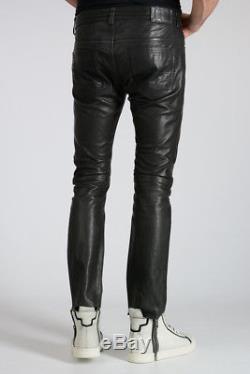 DIESEL New Man Black Leather Five Pockets P-THAVAR-L Pants Trousers NWT Original