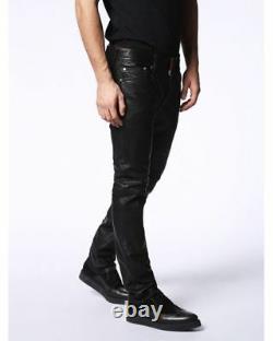 DIESEL P-Thavar-L Leather Trousers Black W31, W32, W33