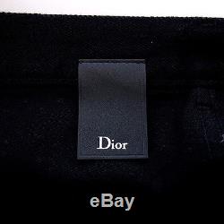 DIOR HOMME 16 AW Tricolor Embroidery Denim Pants 32 black