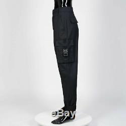 DIOR HOMME 1650$ Technical Cotton Cargo Pants With CD Buckles In Black ALYX