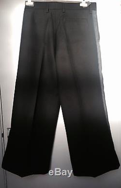 DIOR HOMME Campaign Black Wide Leg Satin Stripe Trousers Slimane Pants RARE