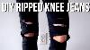 Diy Destroyed Ripped Knee Jeans