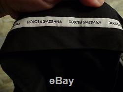 DOLCE&GABBANA BLACK LABEL BLACK DRESSY WOOL/SILK MENS PANTS, ITALY SZ 56/US 40
