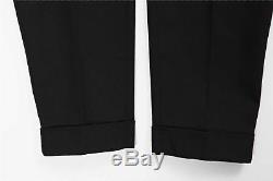 DOLCE & GABBANA Mens Classic Black Cotton Cropped Pant Slack Trouser 44 30