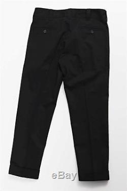 DOLCE & GABBANA Mens Classic Black Cotton Cropped Pant Slack Trouser 44 30