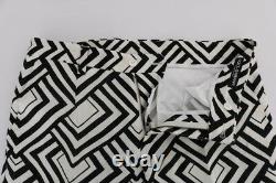 DOLCE & GABBANA Pants White Black Striped Linen Casual s. IT48 / W34 RRP $980