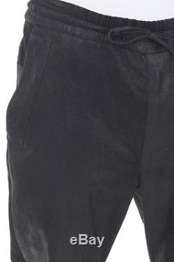 DROMe Men Black Leather Multipocket Jogging Trousers Pants Made in Italy New