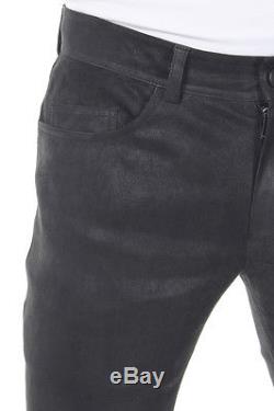 DROMe Men Black Leather Multipocket Trousers Pants Made in Italy New with Tag