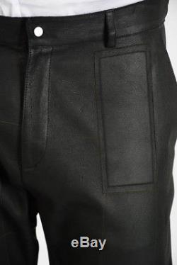 DROMe New Man Black Lamb Leather Casual Pants trouser Size M $1110 Made in Italy
