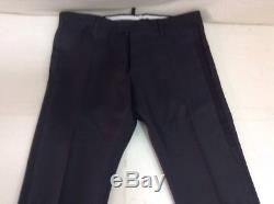 DSQUARED2'Beverly Hills' Classic Cut Black Wool Blend Formal Tuxedo Pants 34