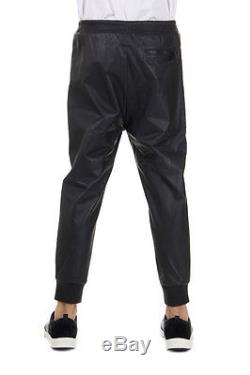 DSQUARED2 Dsquared² Men black Elastic waisted leather Trousers Made in Italy
