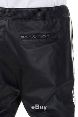 DSQUARED2 Dsquared² Men black Elastic waisted leather Trousers Made in Italy