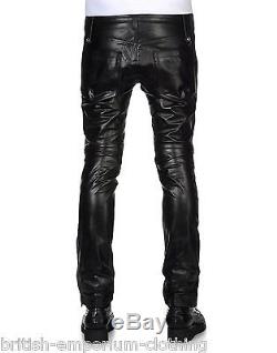 DSQUARED2 Iconic Black Bovine Leather Moto Trousers VERY RARE BNWT IT50 UK34
