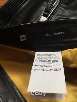 DSQUARED2 Wanted mens Leather moto Biker inspired Pants, withTags! Amazing! SALE