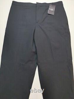 DUNHILL Mens Size EU 54R UK W38R Cotton Twill Zip Trousers (BNWT) Black Tapered