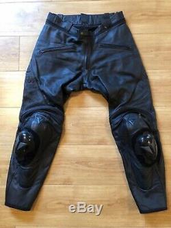 Dainese Black Leather Trousers Motorcycle Motorbike Biker Men Size UK 34 EUR 52