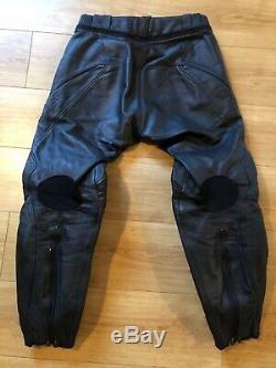 Dainese Black Leather Trousers Motorcycle Motorbike Biker Men Size UK 34 EUR 52