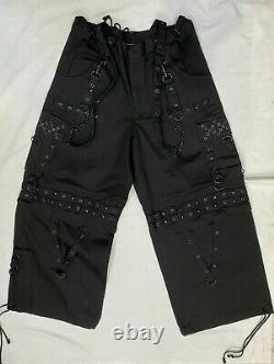 Dead Threads Gothic Cyber Baggy Black Black Jeans With Straps & Loops Large