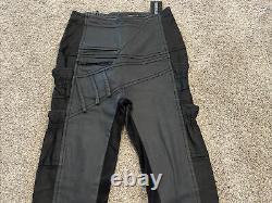 Demobaza Jean Leggings Gray/Black Pockets Straps Asymmetrical Ankle Women's M