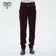 Devil Fashion Men Black Gothic Retro Trousers Lace Trim Slant Pocket Party Pants