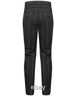 Devil Fashion Mens Gothic Aristocrat Dress Pants Black Stripe