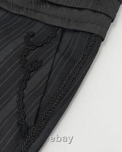 Devil Fashion Mens Gothic Aristocrat Dress Pants Black Stripe