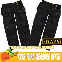 Dewalt Multipack Pro Tradesman Work Trousers Black Waist Size 30-42 Free 5m Tape