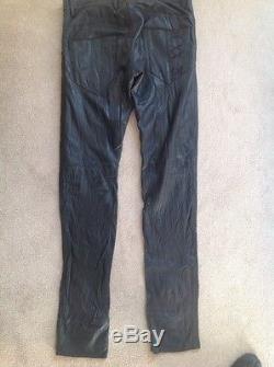 Diesel Black Gold Men's Black Leather Pants / Trousers Size 32