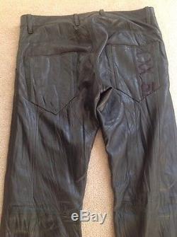 Diesel Black Gold Men's Black Leather Pants / Trousers Size 32