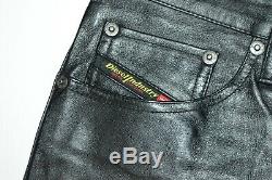 Diesel Industry Fanker Black Leather Pants Mens Size 29x32 NWT MSRP $249 Italy