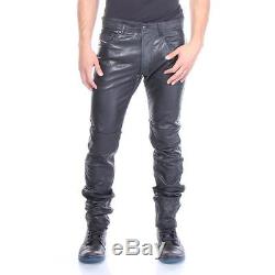 Diesel Leather Pants P-Thavar-Dest Black Men New