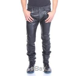 Diesel Leather Pants P-Thavar-Dest Black Men New