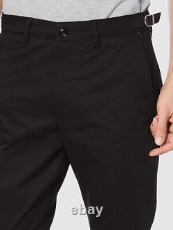 Diesel Mens Cropped Slim Fit Stretch Chino Trousers Pants P-Jax Black