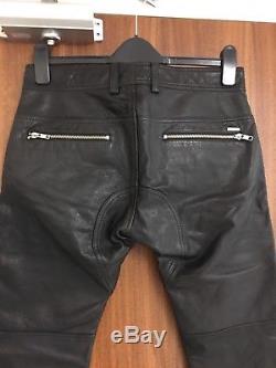 Diesel P-HERMAS Black Leather Trousers W28