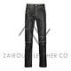 Distressed Leather Pants For Men, Men's Black Trousers, Luxury Lambskin Bottoms