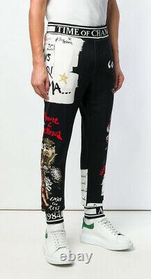 Dolce & Gabbana Cherub Print Jogger Track Pant Mens Artist Embroidered Rare M