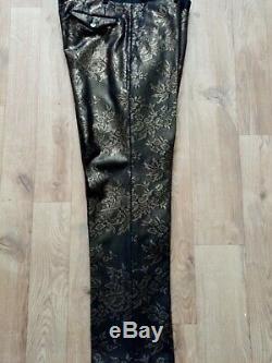 Dolce & Gabbana Men's Gold Lace Overlay Slim Fit Trousers
