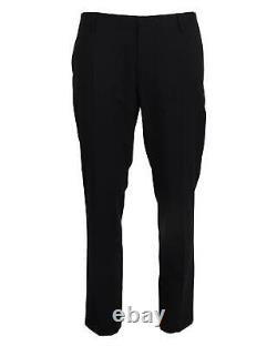 Dolce & Gabbana Mens Classic Fit Black Wool Dress Pants Gray -Size 52