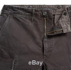 Double Ralph Lauren RRL Mens Black Distressed Washed Slim Military Cargo Pants