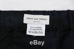 Dries Van Noten Mens Black Blue Printed Pants EU 48 Viscose Poly Blend $585