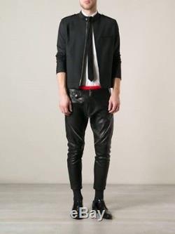 Dsquared FW2014 Cropped Biker Leather Pants 46