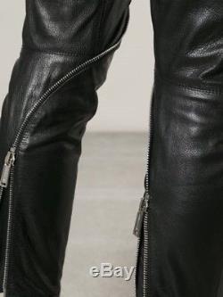 Dsquared FW2014 Cropped Biker Leather Pants 46